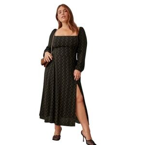 REFORMATION PRINTED CREPE MIDI DRESS